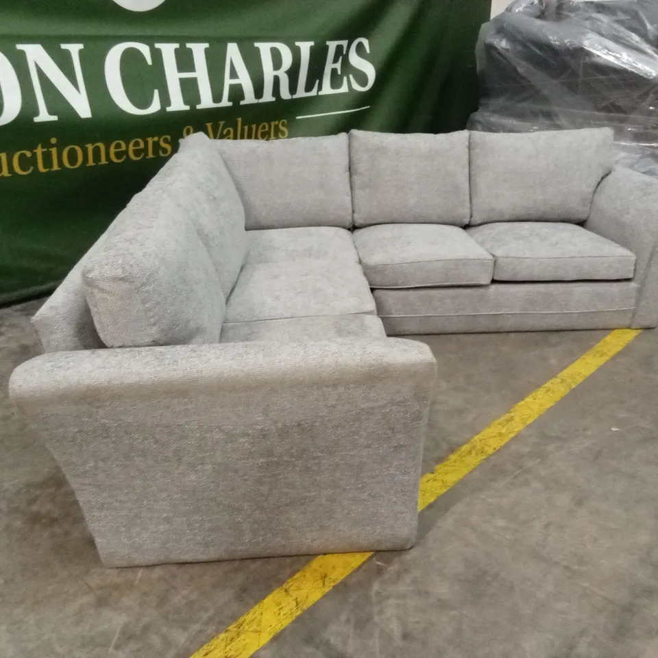 DURY CHUNKY WEAVE STANDARD BACK CORNER GROUP SOFA - GREY RRP £1349