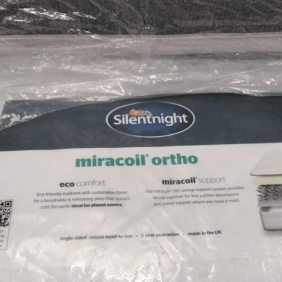 QUALITY BAGGED SILENTNIGHT MIRACOIL ORTHO DOUBLE 4'6" MATTRESS