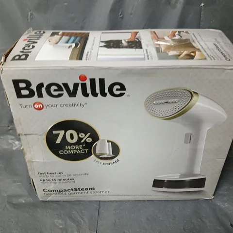 BOXED BREVILLE COMPACTSTEAM HANDHELD TRAVEL GARMENT STEAMER