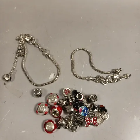 ROPE CHARM BRACELET PAIR WITH ASSORTED CHARMS
