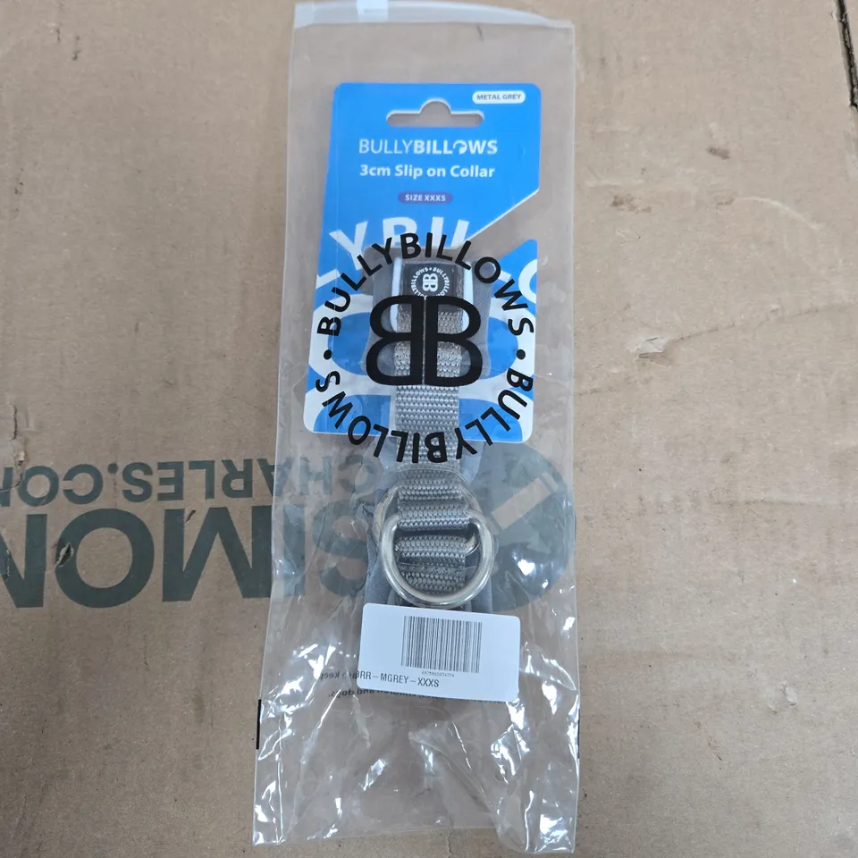 BULLYBILLOWS 3CM SLIP ON COLLAR IN GREY (XXXS)