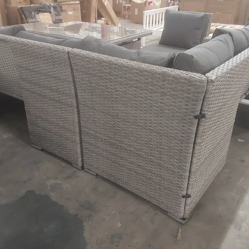 OUTSUNNY WICKER 10-PERSON GARDEN LOUNGE SET WITH CUSHIONS