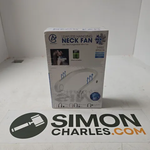 BOXED AND SEALED LEAFLESS HANGING NECK FAN USB RECHARGEABLE MINI FAN
