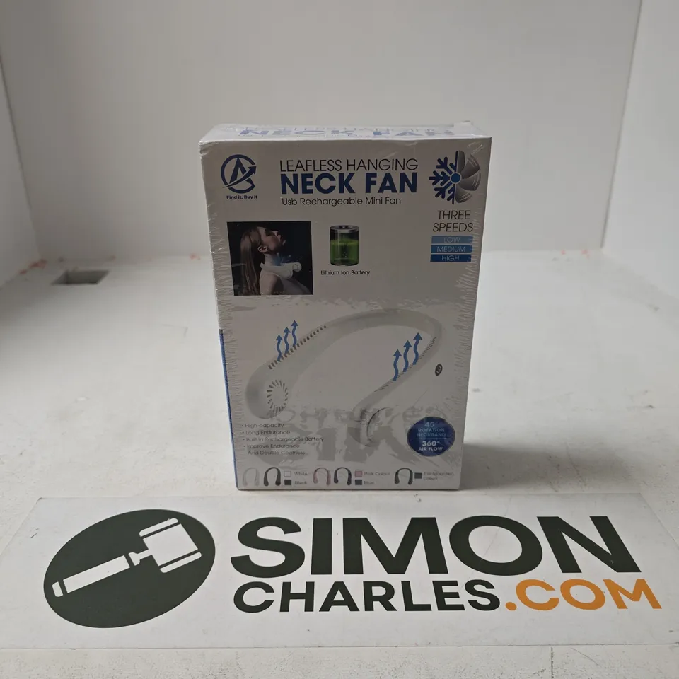 BOXED AND SEALED LEAFLESS HANGING NECK FAN USB RECHARGEABLE MINI FAN