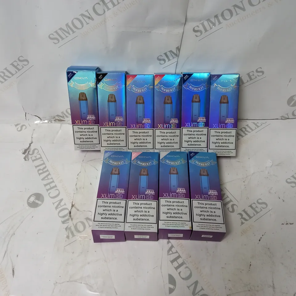 BOX OF APPROXIMATELY 10 OXVA E-CIG PRODUCTS TO INCLUDE XLIM SE 