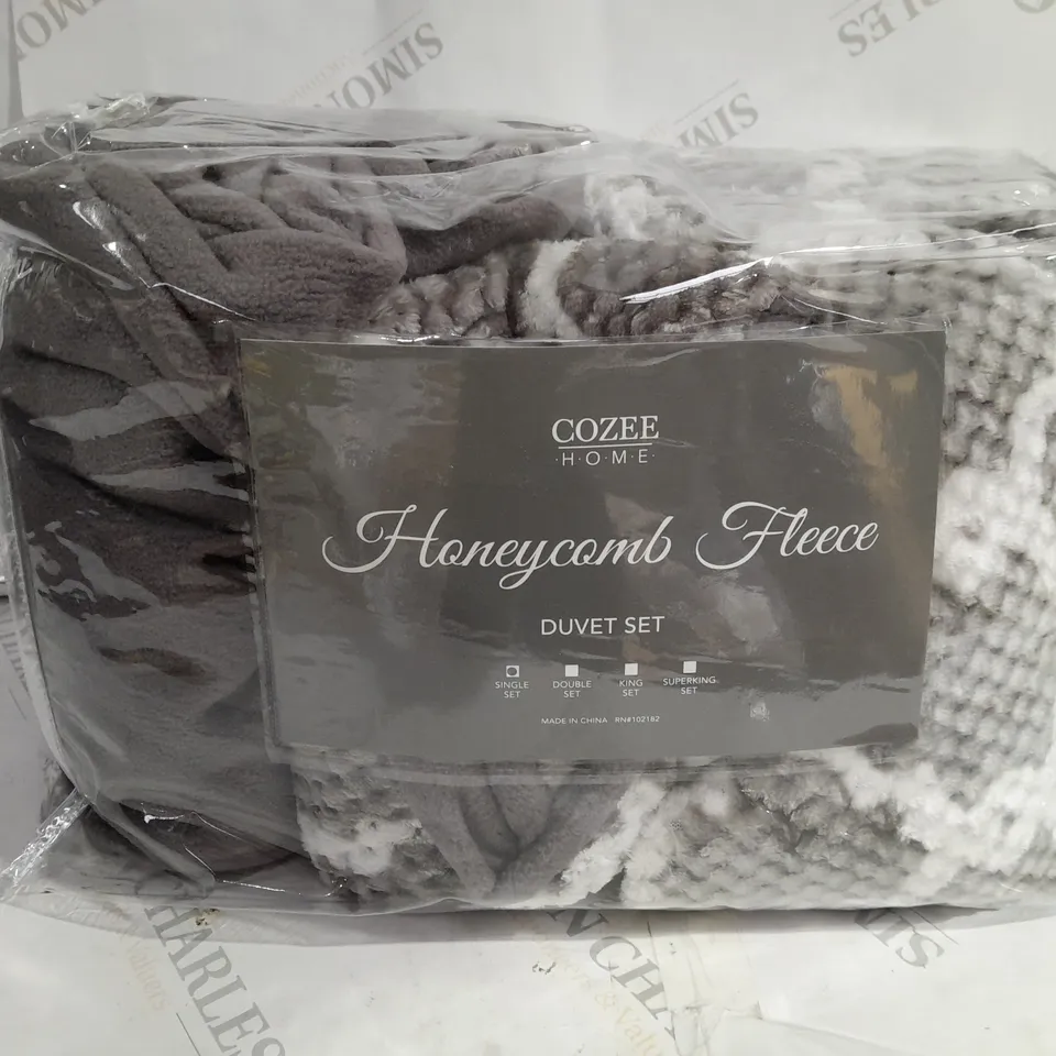 boxed cozee home honeycomb fleece duvet set