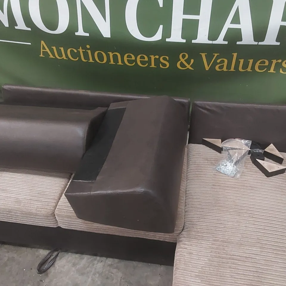 QUALITY DESIGNER ACEE CORNER SOFA BED JUMBO CORD UPHOLSTERY