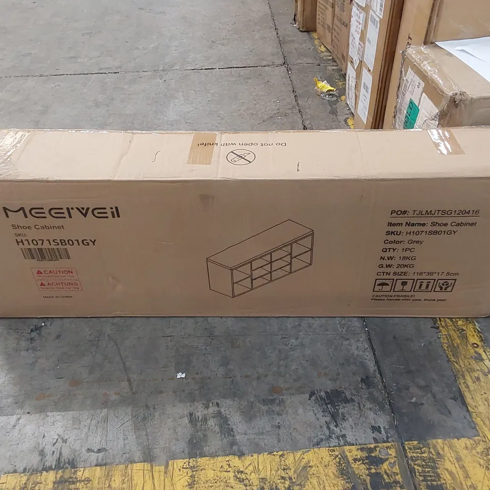BOXED MEEIVEIL SHOE CABINET - GREY (1 BOX)