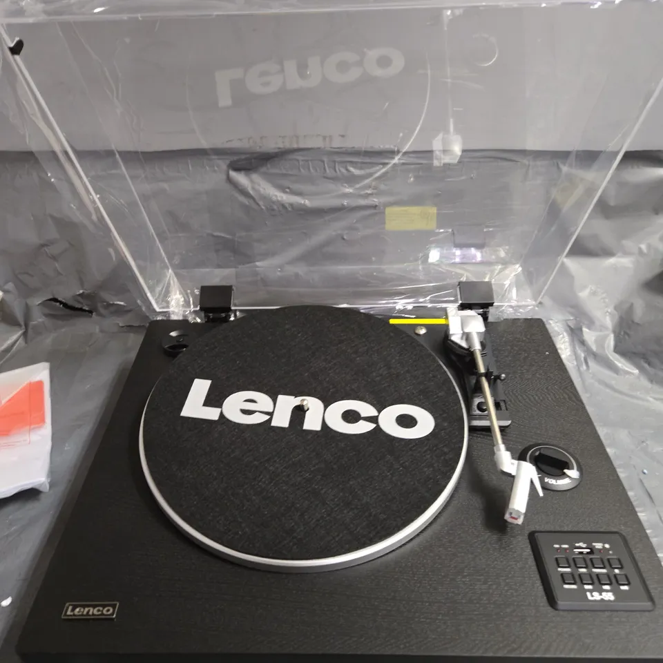 LENCO LS-55BK TURNTABLE WITH BLUETOOTH, USB MP3 PLAYER-ENCODER AND BUILT-IN SPEAKERS