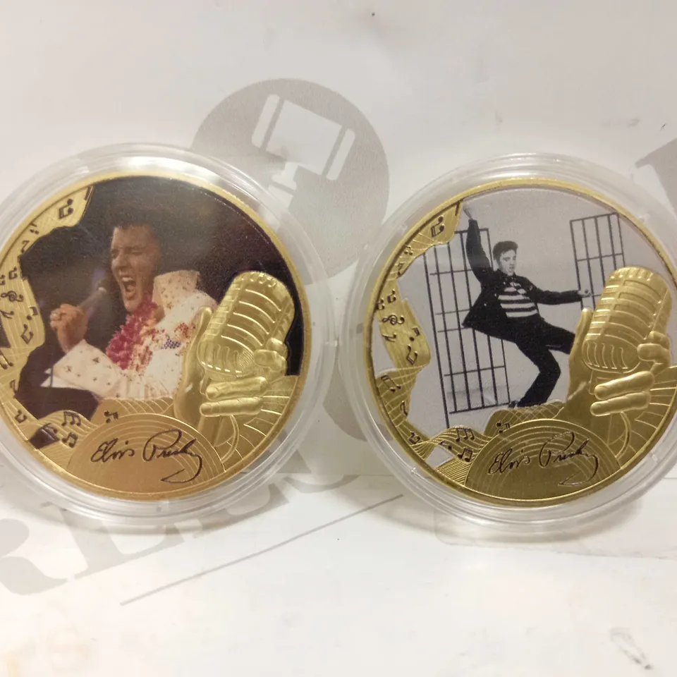 LOT OF 2 ELVIS PRESLEY ONE CROWN COINS