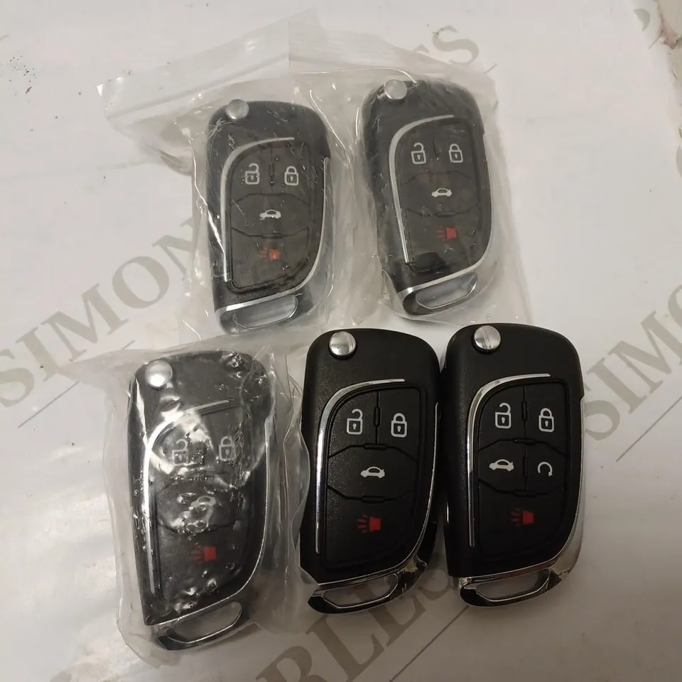 LOT OF 5 KEYECU MODIFIED 4/5 BUTTON FLIP REMOTE KEY SHELL CASE FOR CHEVY CAMARO CRUZE EQUINOX MALIBU