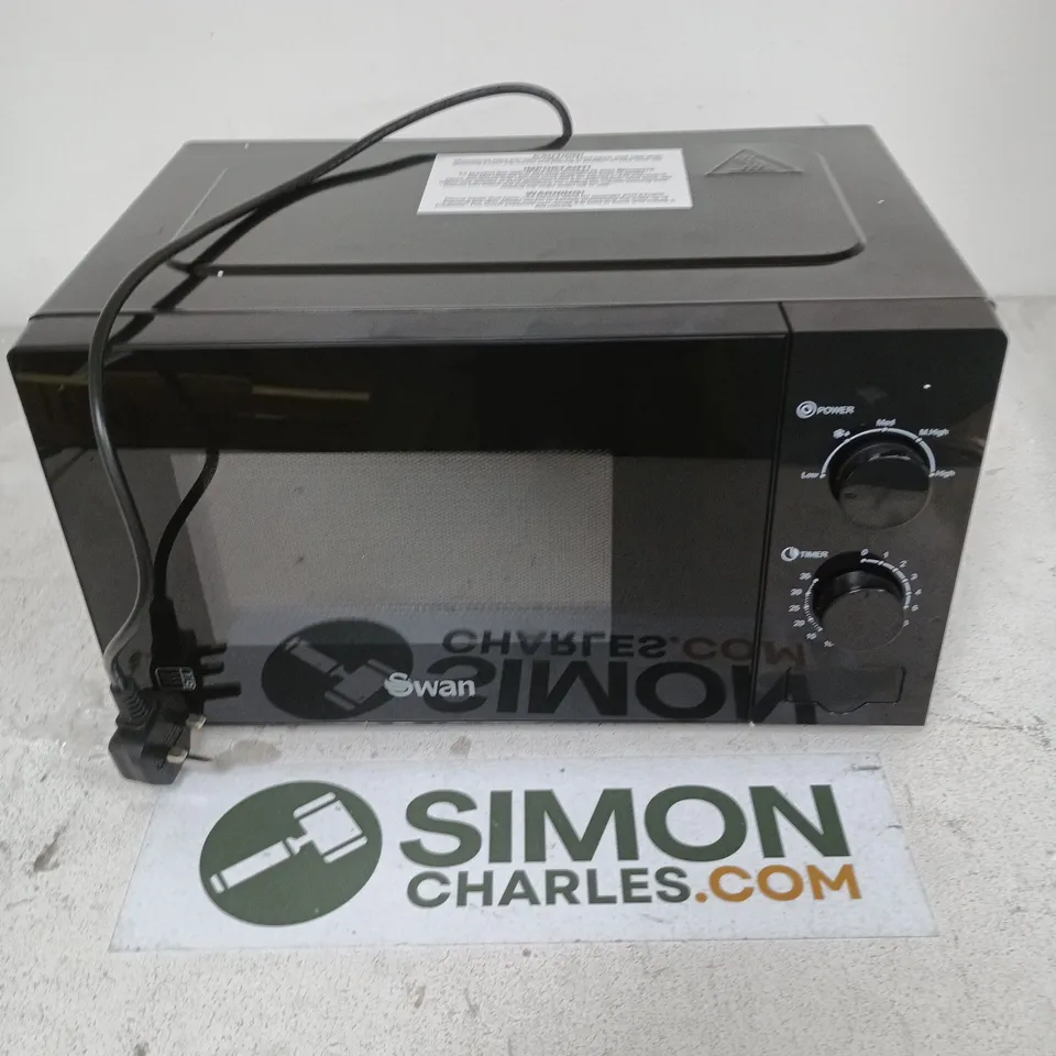 SWAN 20L 700W MANUAL MICROWAVE - BLACK - COLLECTION ONLY
