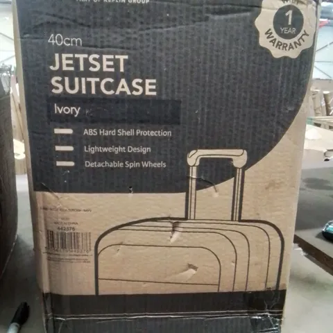 UNBOXED KEPLIN LUGG 40CM JETSET SUITCASE IVORY COLOUR 