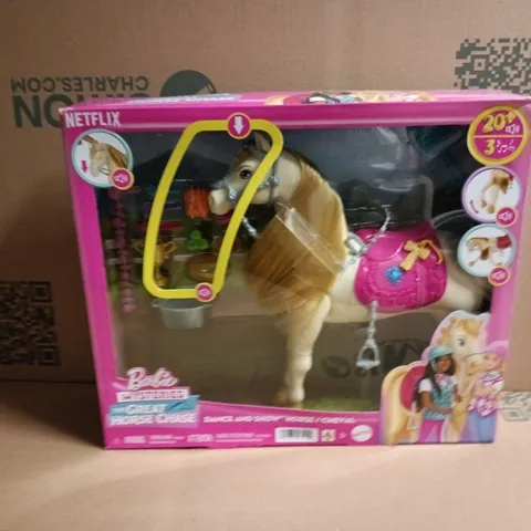 BARBIE MYSTERIES THE GREAT HORSE CHASE DANCE & SHOW HORSE PLAYSET – BOXED