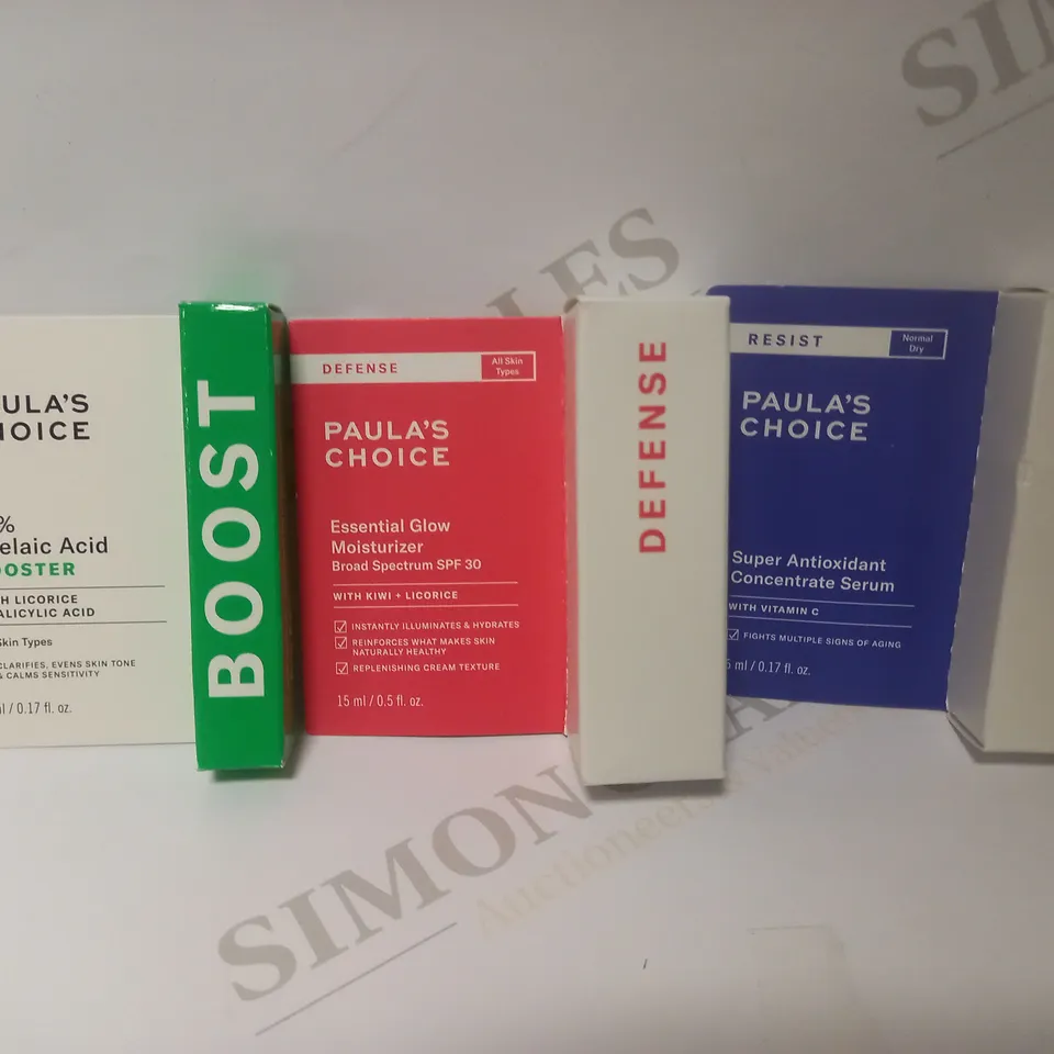TRIO OF PAULA'S CHOICE SKIN CARE PRODUCTS TO INCLUDE BOOST, DEFENCE & RESIST 