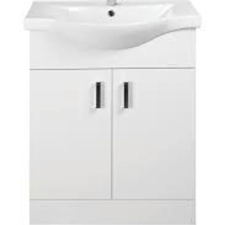 BOXED CLASSIC HIGH GLOSS WHITE 65CM VANITY UNIT 