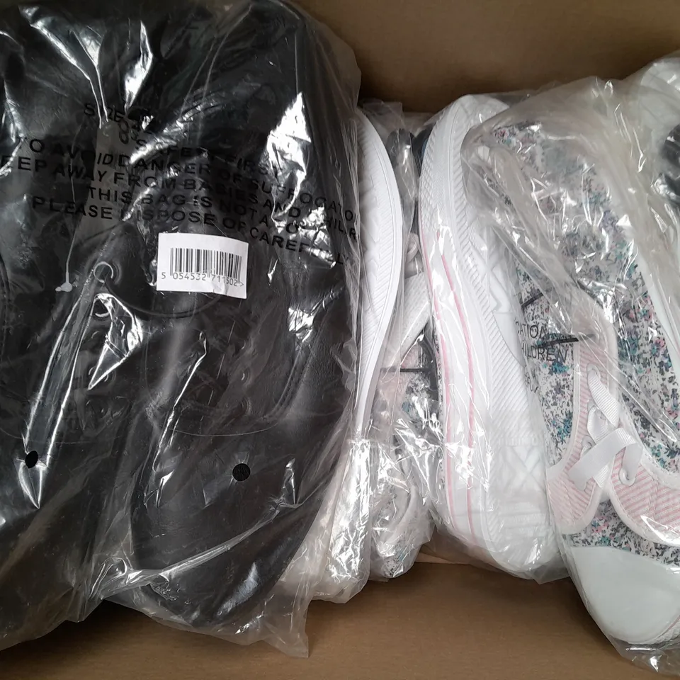 BOX OF APPROXIMATELY 10 ASSORTED PAIRS OF GEORGE SHOES IN VARIOUS STYLES AND SIZES