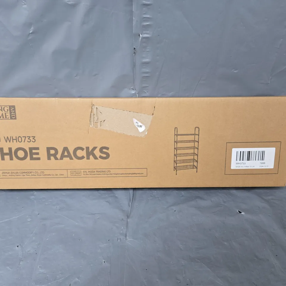 BOXED WHITE SHOE RACKS 