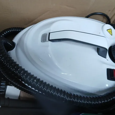 BOXED UNBRANDED EASY CLEAN INDOOR STEAM CLEANER IN WHITE