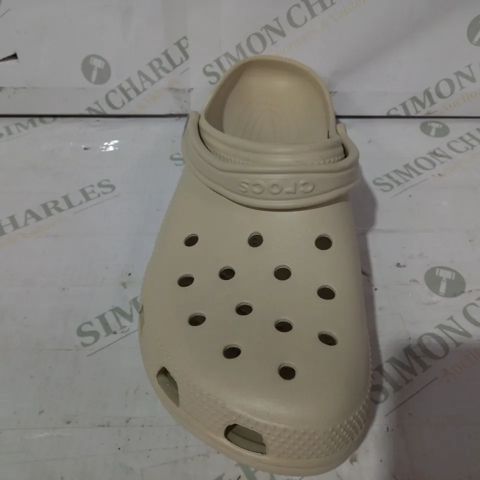 PAIR OF CROCS CLASSIC CLOGS IN BONE COLOUR UK SIZE M12