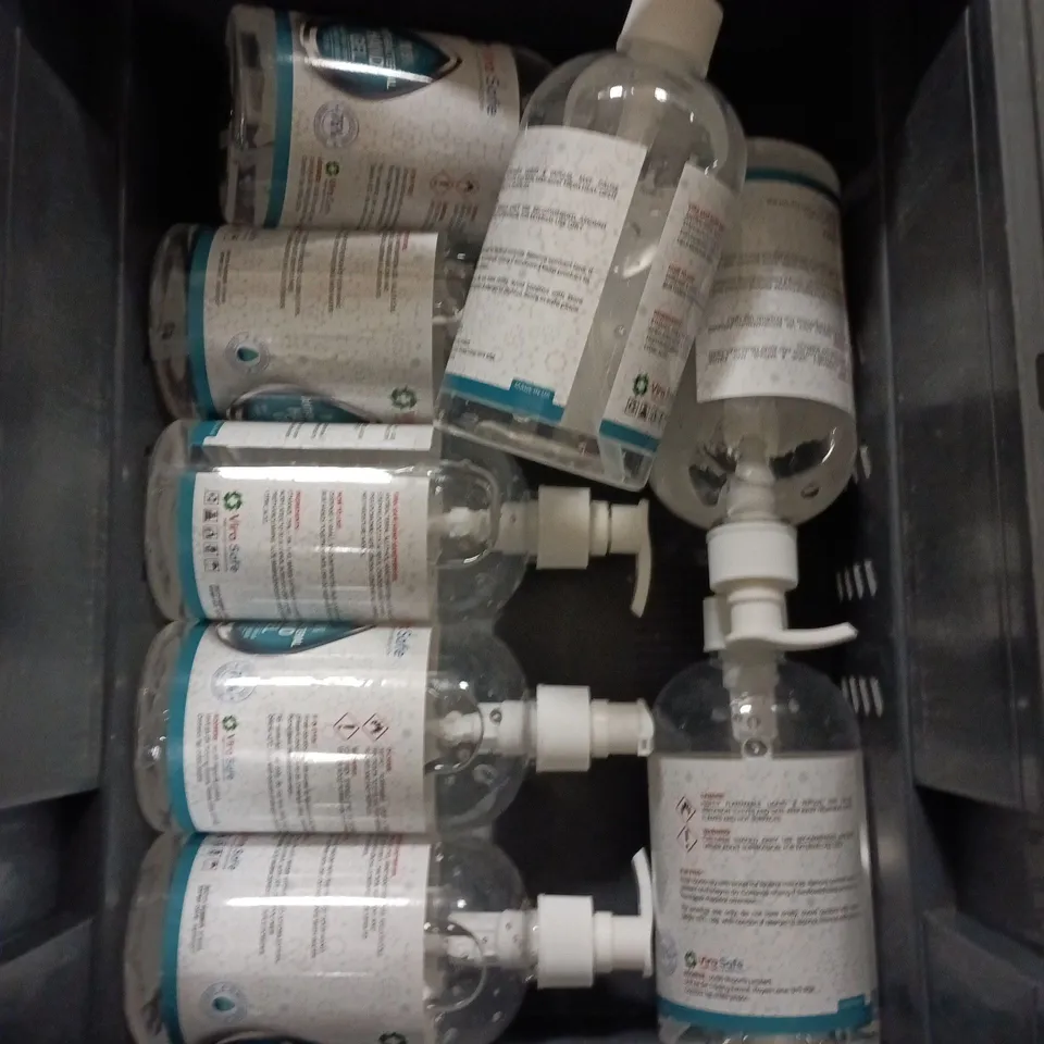 APPROXIMATELY 9 BOTTLES OF VIRA SAFE ANTI-BACTERIAL HAND GEL 500ML PER BOTTLE