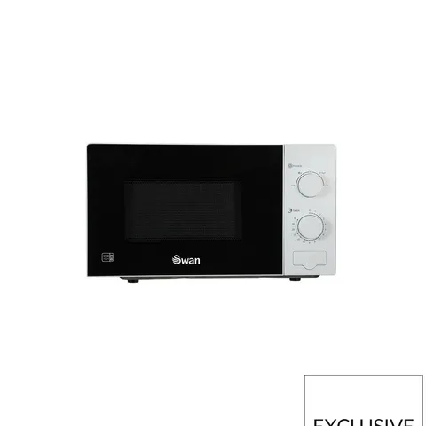 BOXED SWAN 20L 700W MANUAL MICROWAVE IN WHITE - COLLECTION ONLY