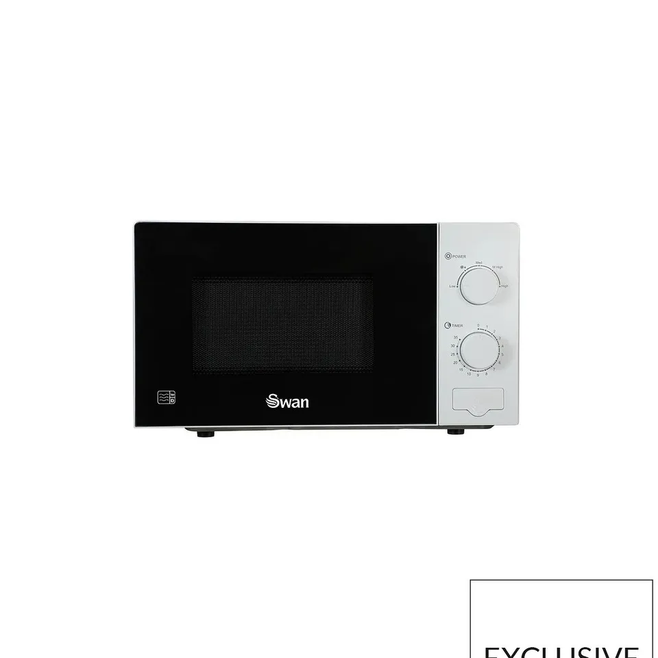 BOXED SWAN 20L 700W MANUAL MICROWAVE IN WHITE - COLLECTION ONLY