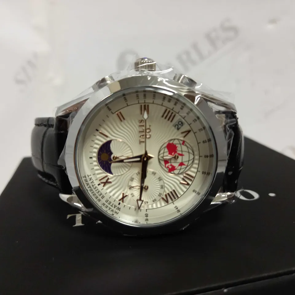 TALIS CO TRIPLE DIAL LEATHER STRAP WATCH RRP £550