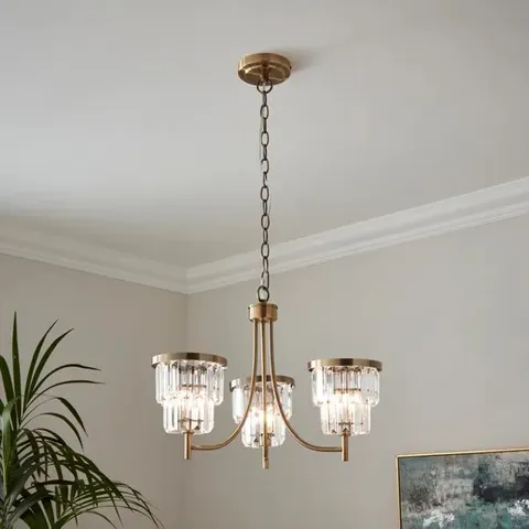 BOXED AUDRA 3 LIGHT ADJUSTABLE PENDANT LIGHT