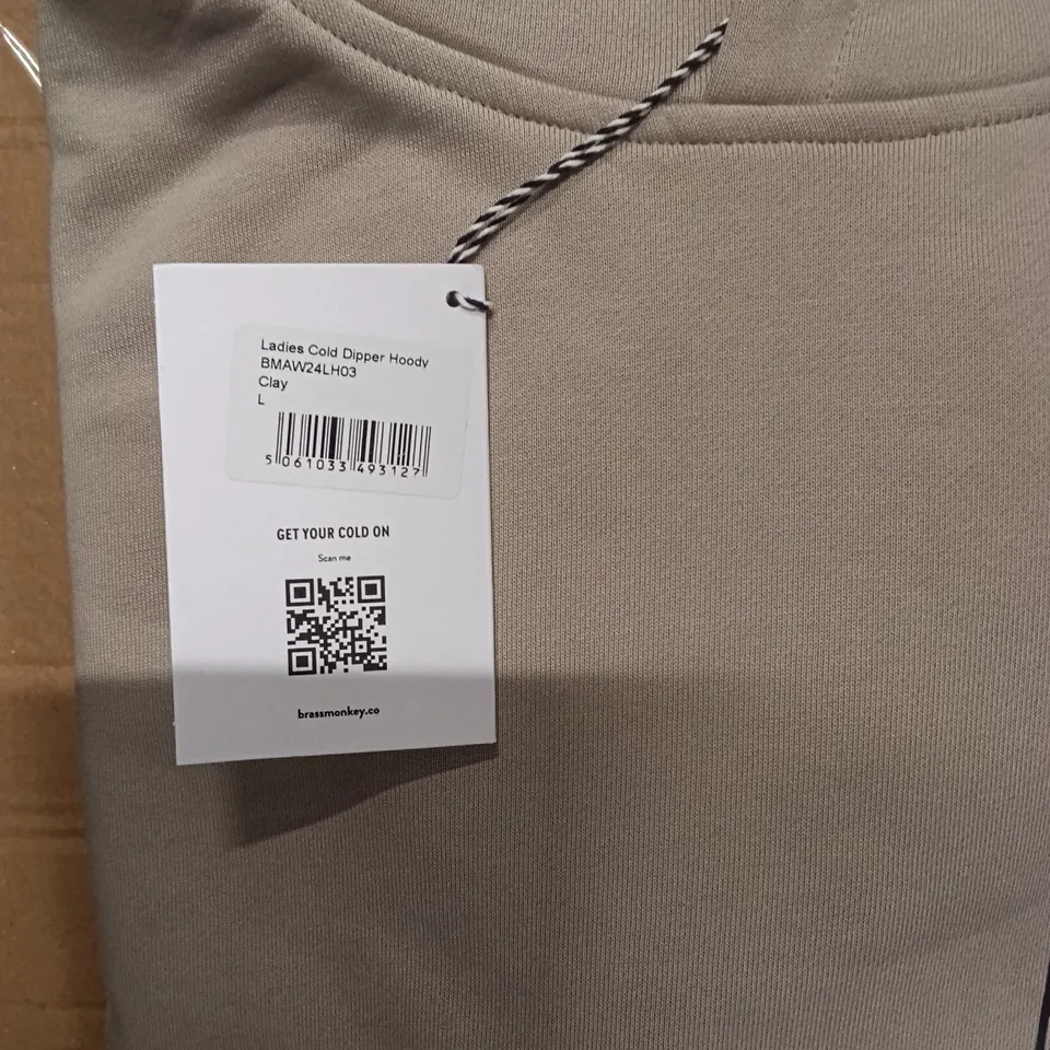 BRAND NEW BOX OF BRASS MONKEY HOODIES - CLAY SIZE LARGE APPROXIMATELY 5
