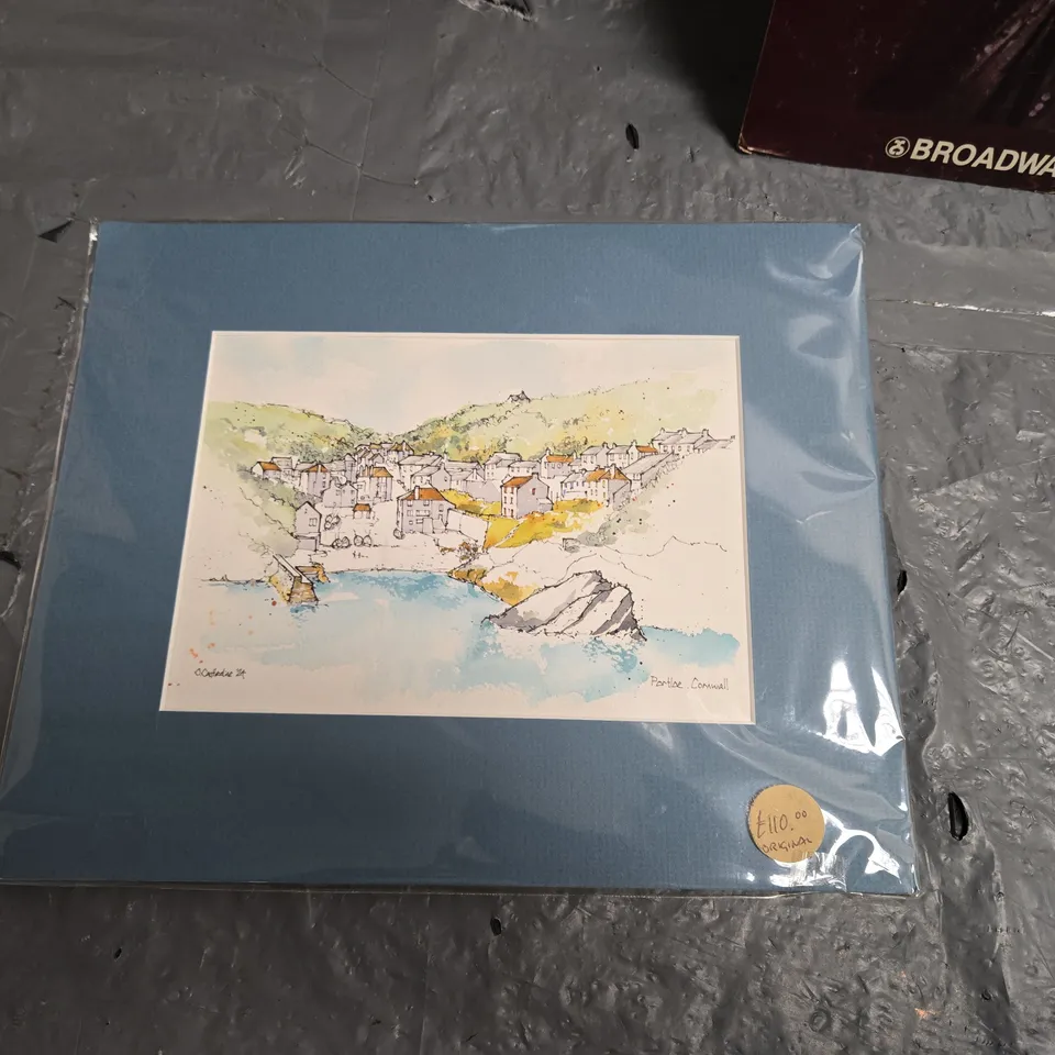 OLIVER CASTLEDINE – ORIGINAL ART COASTAL VILLAGE SCENE