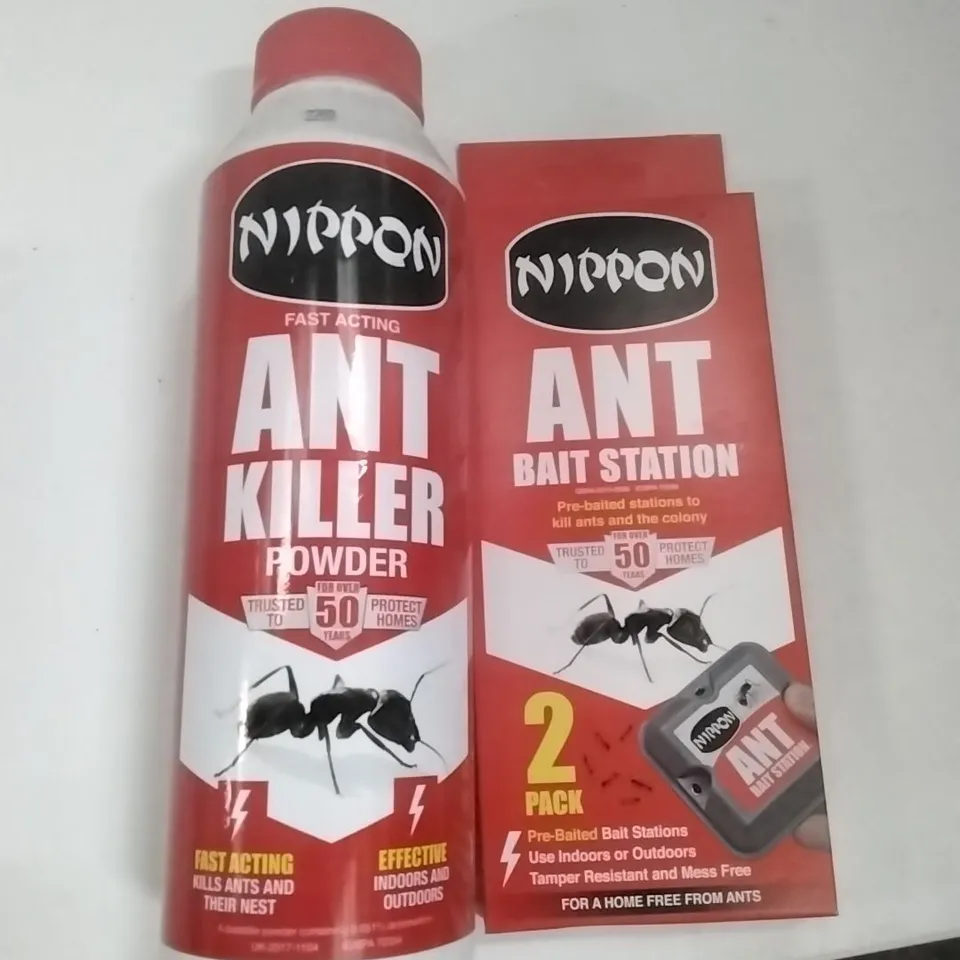 PALLET CONTAINING LARGE AMOUNT OF ANT KILLER AND ANT BAIT STATION AND OTHER ASSORTED ITEMS...