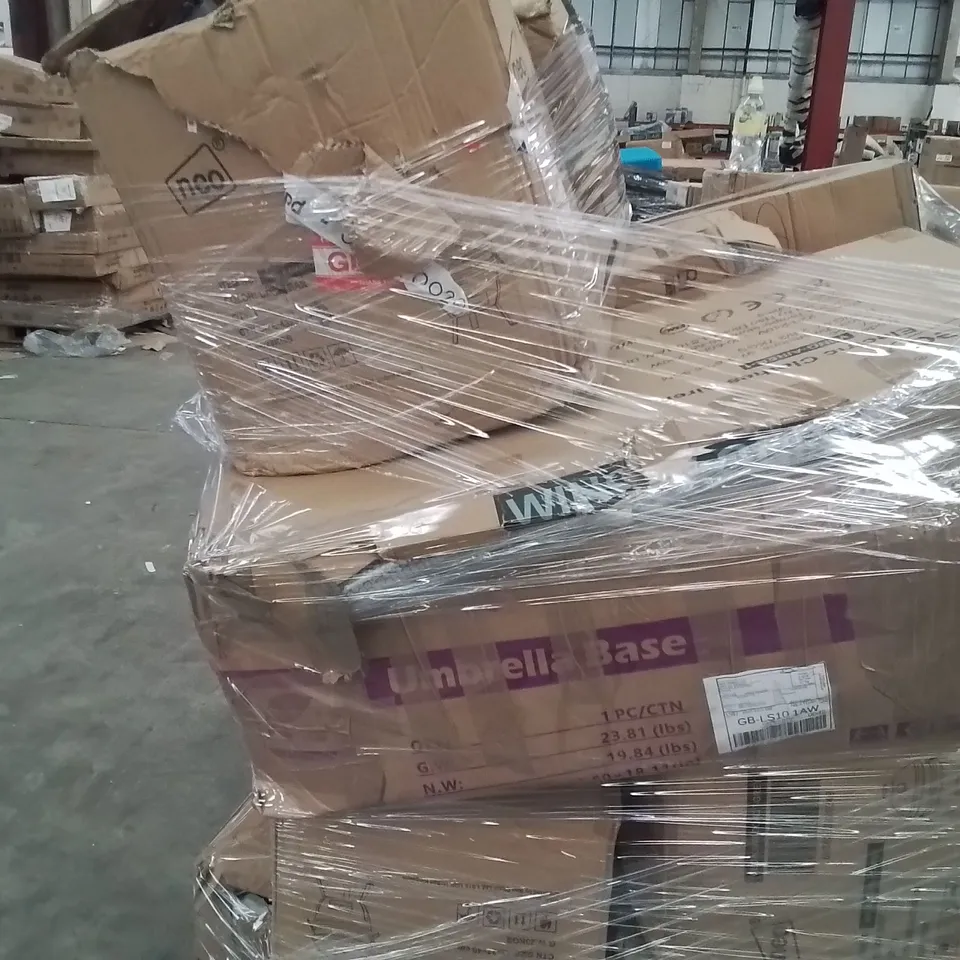 PALLET OF ASSORTED HOUSEHOLD GOODS TO INCLUDE;BBQ GRILL,AIR COOLER,CLOTHES HANGER
