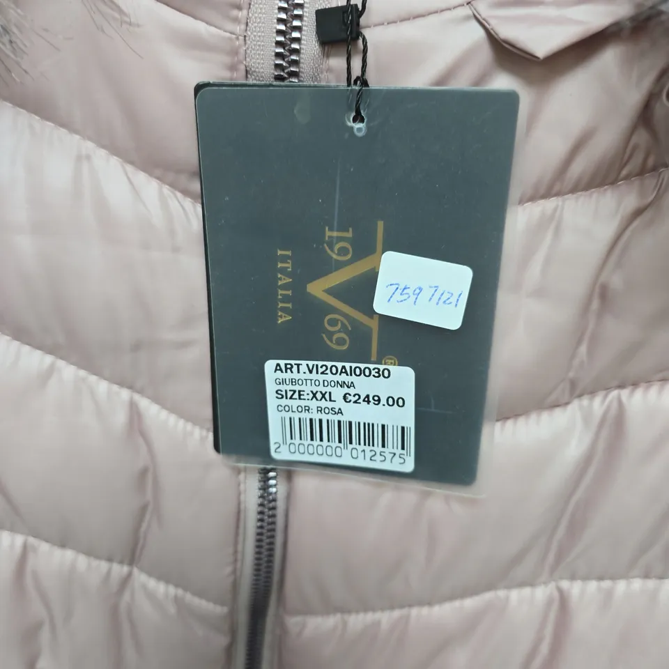 19V69 ITALIA (BY VERSACE) GIUBOTTO DONNA PINK QUILTED PUFFER JACKET – UK XXL