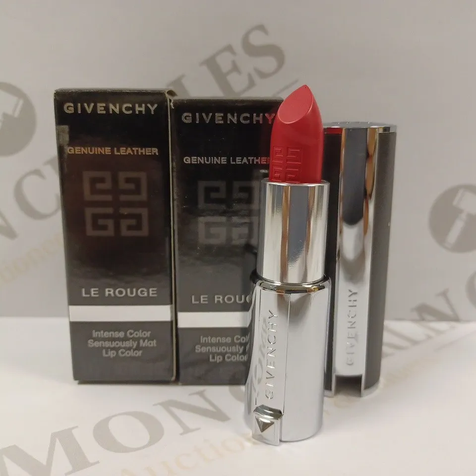 LOT OF 2 GIVENCHY LE ROUGE INTENSE COLOR LIPSTICKS - #303 CORAIL DECOLLETE