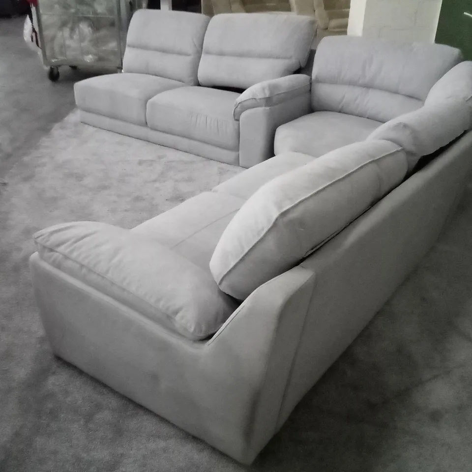 QUALITY DESIGNER CORNER SOFA - GREY FABRIC (2 RHF, NO LHF)