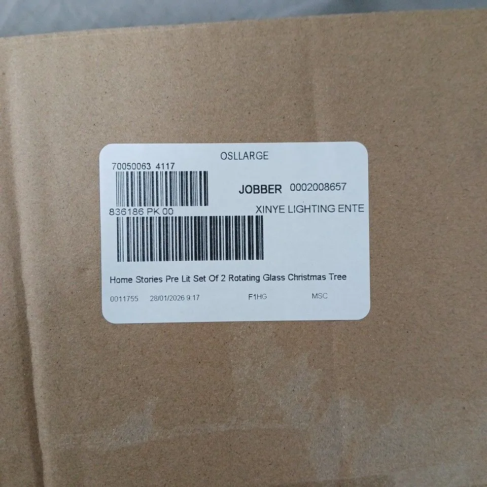 HOME STORIES PINK ROTATING GLASS CHRISTMAS TREE SET OF 2 – PRE-LIT