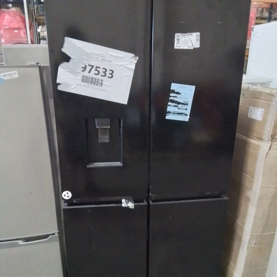 HISENSE RQ560N4WBF FREESTANDING CROSS DOOR FRIDGE FREEZER IN BLACK - UNPROCESSED RAW RETURN 