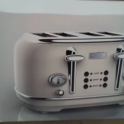 BOXED CHARLES&BENTLEY STAINLESS STEEL 4 SLICE TOASTER CREAM&CHROME