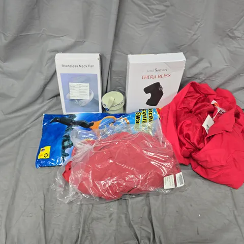 APPROXIMATELY 15 ASSORTED ITEMS TO INCLUDE BLADELESS NECK FAN, SOUL SMART MASSAGE WRAP, MOSQUITO SWATTER, ETC