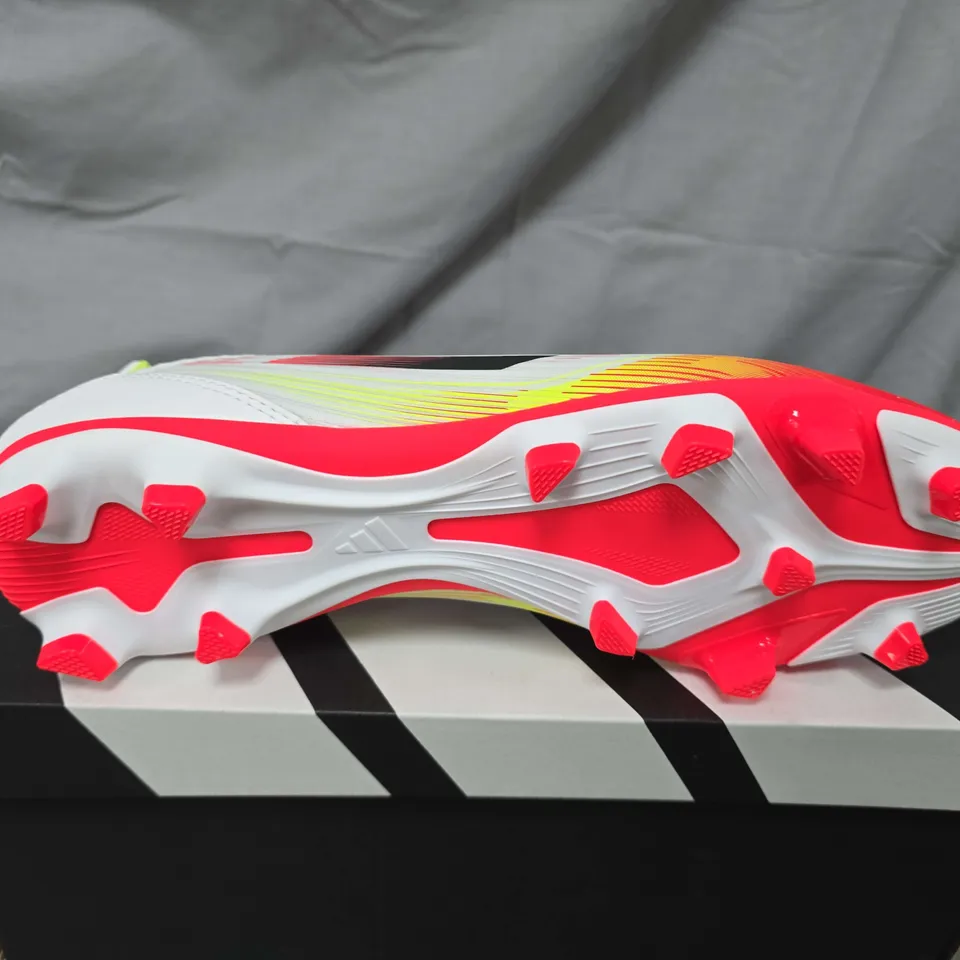BOXED PAIR OF ADIDAS F50 CLUB FG BOOTS IN WHITE MULTI - UK 10