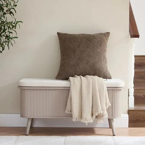 BOXED DUSK HATTIE STORAGE BENCH - TAUPE (1 BOX)