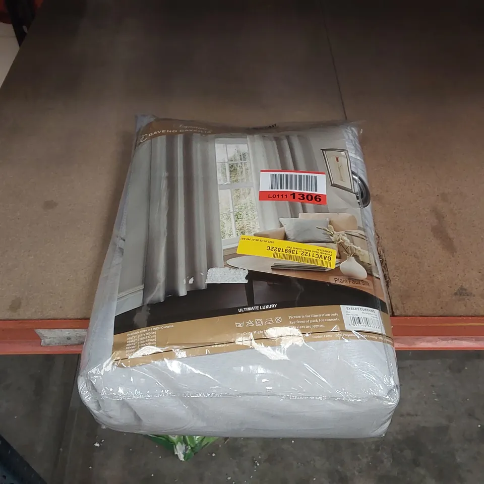 BAGGED POLYESTER SEMI SHEER CURTAIN PAIR - 229 x 275cm