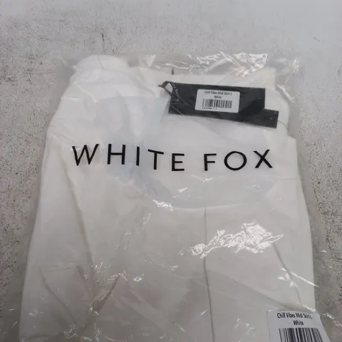 WHITE FOX CHILL VIBES MIDI SKIRT – WHITE, SIZE L 