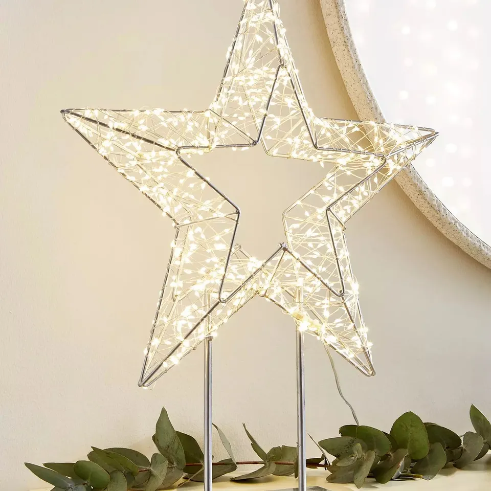 45 CM STAR ROOM LIGHT ON STAND CHRISTMAS DECORATION