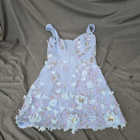 OH POLLY BRIAR EMBELLISHED CORSET MINI DRESS IN SKY BLUE SIZE 6
