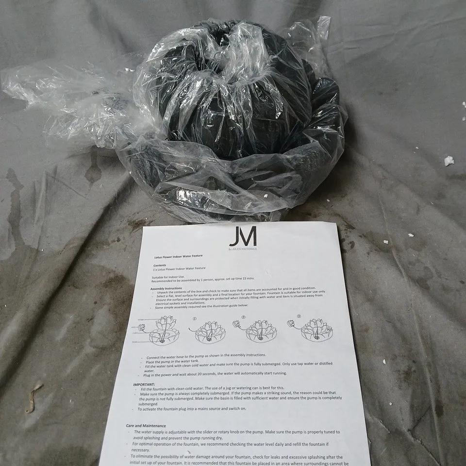 JM BY JULIEN MACDONALD LOTUS FLOWER INDOOR WATER FEATURE