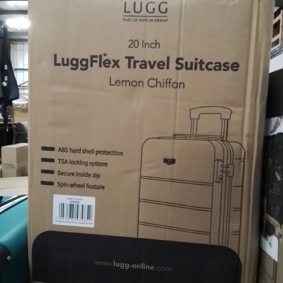 BOXED LUGG 20INCH LUGGFLEX TRAVEL SUITCASE LEMON CHIFFON