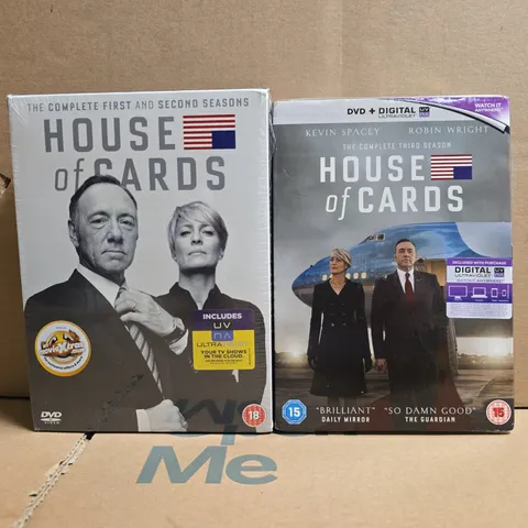 HOUSE OF CARDS: THE COMPLETE FIRST & SECOND SEASONS + THE COMPLETE THIRD SEASON – DVD BOX SETS
