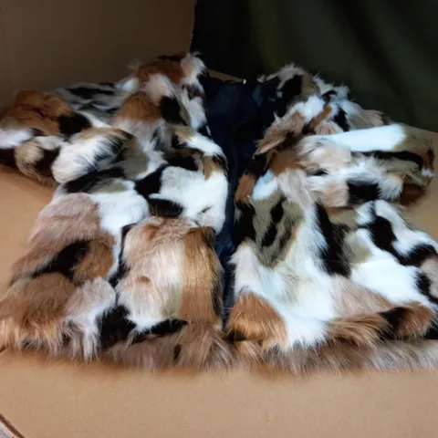LANSHIFEI ANIMAL PRINT FAUX FUR JACKET - SMALL